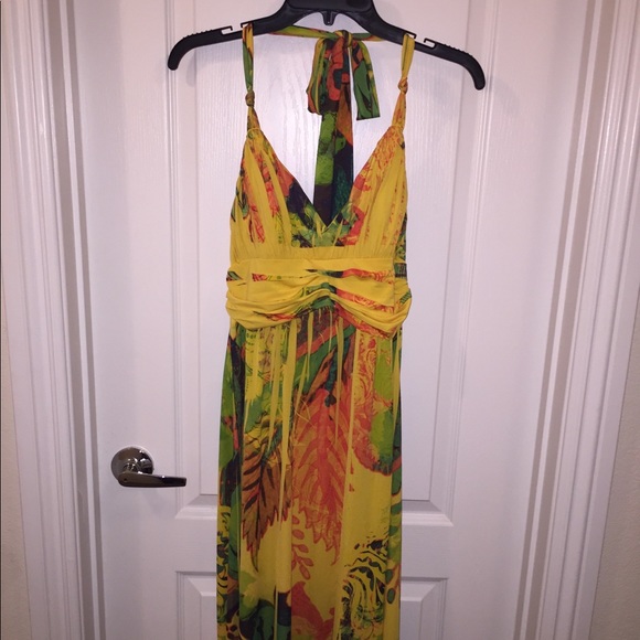 YELLOW MULTI COLOR MAXI DRESS - Picture 3 of 8